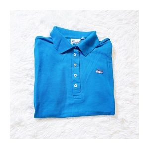 VTG Lacoste Button Down Polo Shirt Blue SZ38